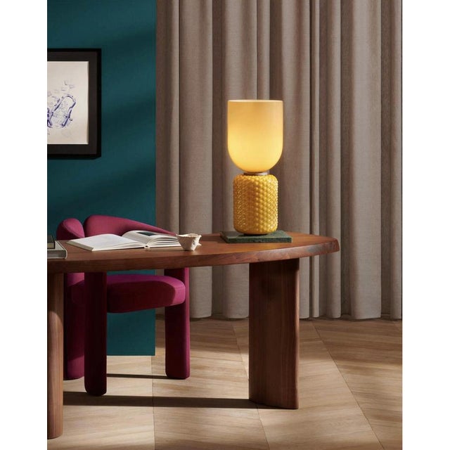 Glass Mid-Century Ficupala Table Lamp in Metal, Marble, & Blown Glass from Cassina For Sale - Image 7 of 9