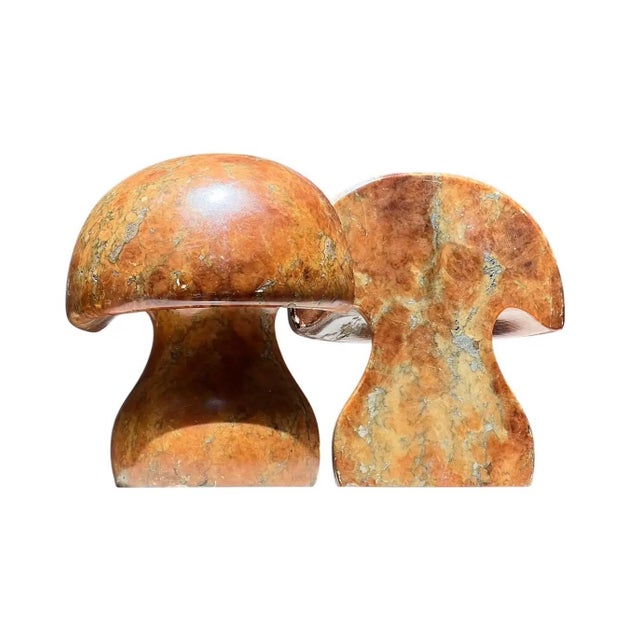 Italma Mid-Century Mushroom Alabaster Bookends For Sale - Image 4 of 7