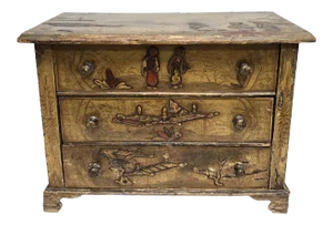1940s Chinoiserie Miniature 3 Drawer Chest