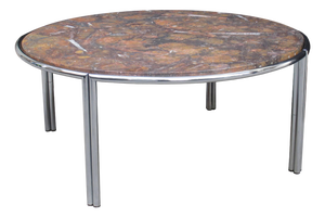 1950s Italian Modernist Cocktail Table with Fossil Marble Top