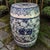 This Vintage Asian Ceramic Blue-White-Green Floral Garden Stool is a beautifully crafted piece with a round shape and...