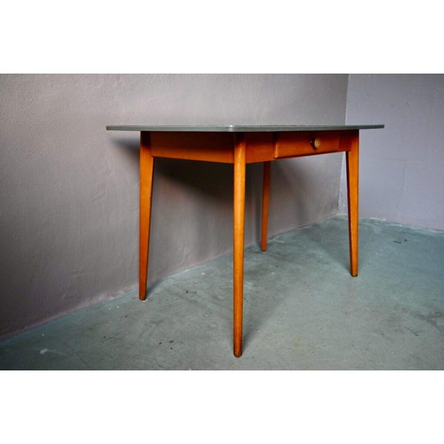 Vintage Formica Table with Compass Legs, 1960s For Sale - Image 12 of 18