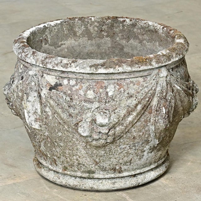 Gray English 19th Century Cast Stone Single Planter For Sale - Image 8 of 10