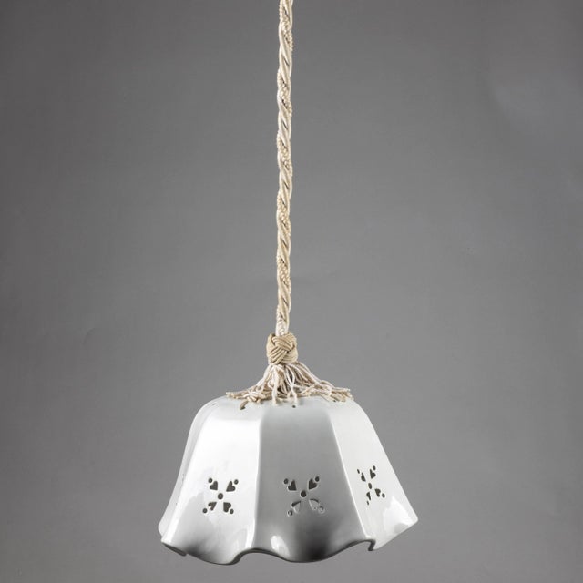 White Ceramic Hanging Light, Late 18th Century For Sale - Image 6 of 9