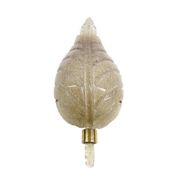 Large laf-shaped wall lamp made in Italy in the 1960s. Some abrasion and scratches on the holder, bulbs (E27 socket) and...