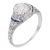 1930s Art Deco Gia 1.00 Carat Old Mine Cut Diamond Sapphire Engagement Ring, Size 5.5 For Sale