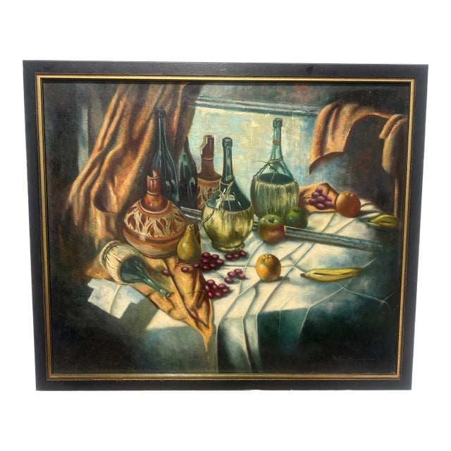 Martin J. Murray (American,1908–1997) "Wine & Fruit Still Life", 1961 For Sale