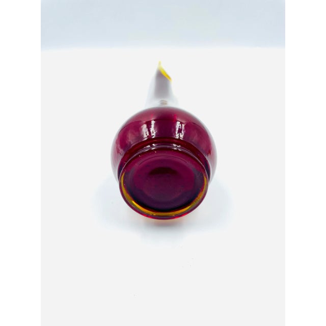 Red Mid 20th Century Viking Glass "Red Amberina" Bud Vase For Sale - Image 8 of 12