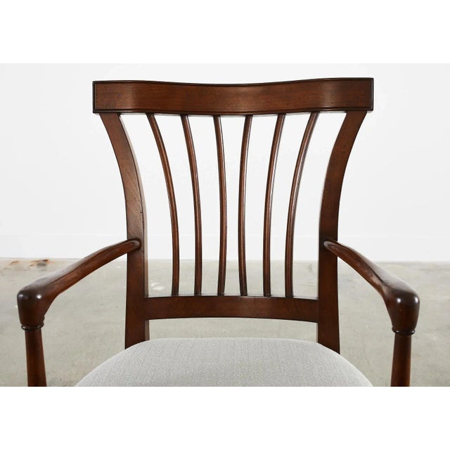 Coffee John Hall Design Slat Back Dining Armchairs - Set of 6 For Sale - Image 8 of 13