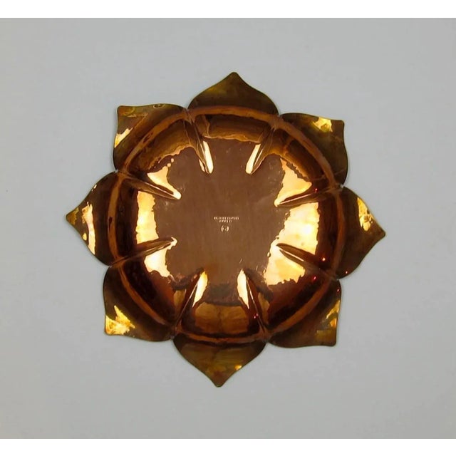 Metal Marie Zimmermann Arts and Crafts Copper Lotus Form Dishes, Set of 6 For Sale - Image 7 of 11