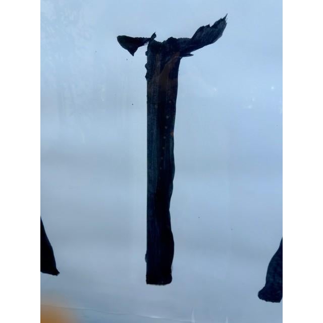 Robert Motherwell 1980s Three Brothers an Original Acrylic Painting on Paper by Susan Cohen For Sale - Image 4 of 6