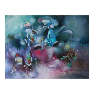Daniel Ketelhut, "The Dormouse Visits the Hookah Lounge", Original Oil on Canvas, 2023 For Sale