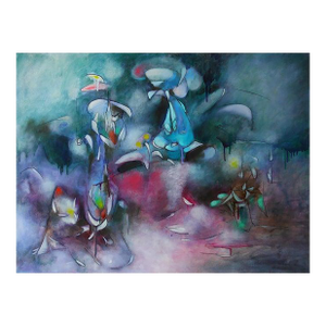Daniel Ketelhut, "The Dormouse Visits the Hookah Lounge", Original Oil on Canvas, 2023