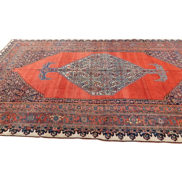 Textile Late 19th Century Antique Bidjar Wool Rug For Sale - Image 7 of 11