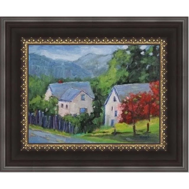 Roses on Barn, Modern Impressionist Oil Painting For Sale - Image 12 of 12