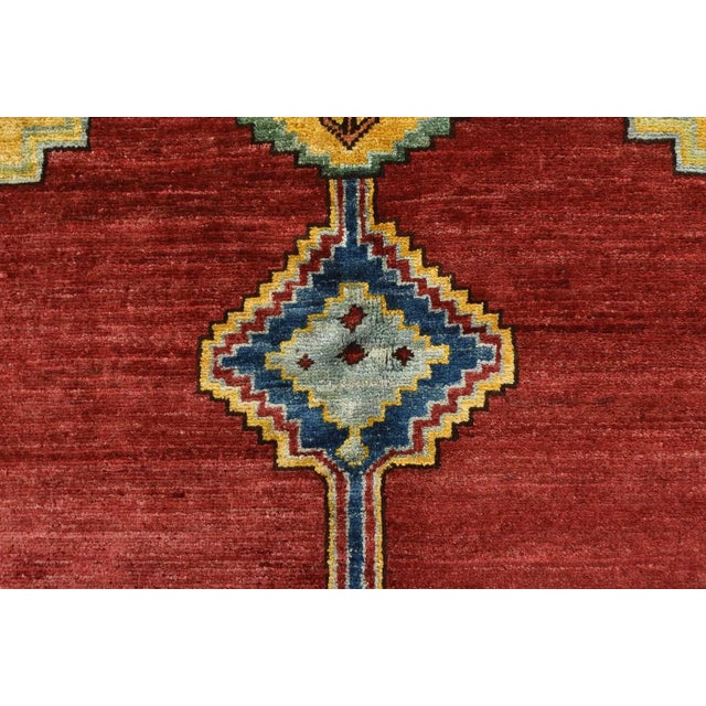 Red Ziegler Rug 8’2” X 9’11” Red Wool Tribal Hand-Knotted Oriental Carpet For Sale - Image 8 of 12