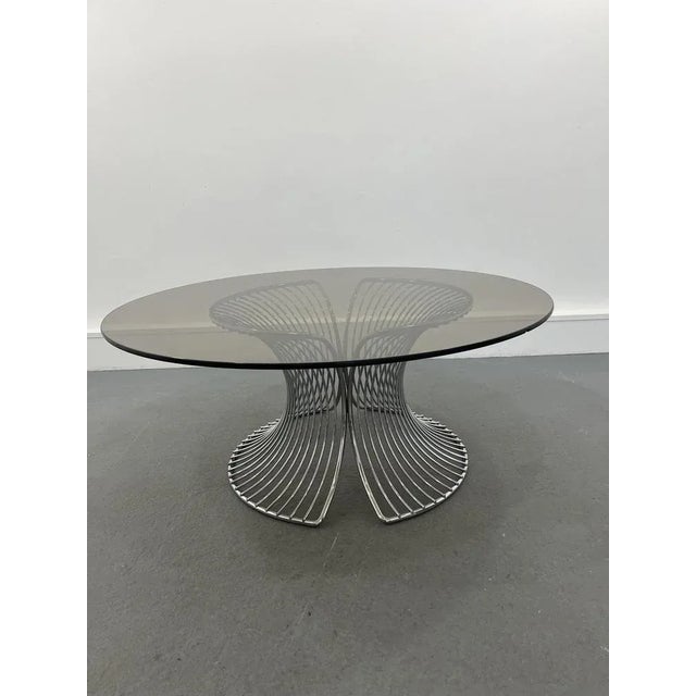Mid-Century Modern Coffee Table in Smoked Glass,1980s For Sale - Image 3 of 11
