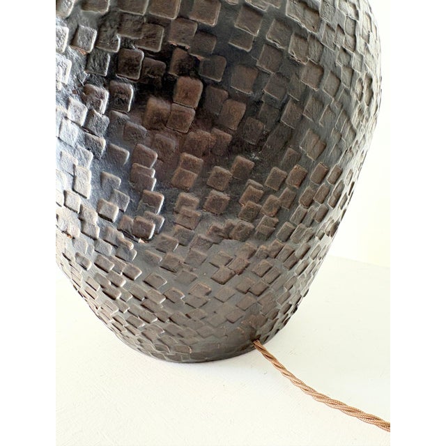 Large Vintage Pottery Table Lamp, 1970s For Sale - Image 11 of 12