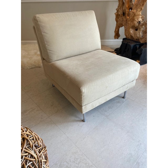 Natuzzi Upholstered Modern Ultrasuede Chair For Sale - Image 11 of 13