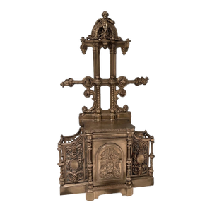 19th Century Victorian Gothic Style Ornate Cast Iron Hall Stand & Cabinet