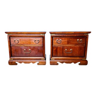 Vintage Chippendale Mahogany Nightstands - a Pair For Sale