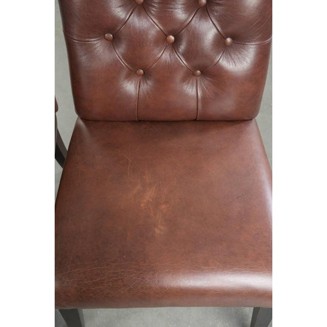 Chesterfield Dining Chairs in Cowhide Leather, Set of 6 For Sale - Image 6 of 14