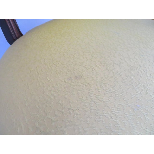 Yellow Louis XVI Style Upholstered Armchairs - A Pair For Sale - Image 8 of 8