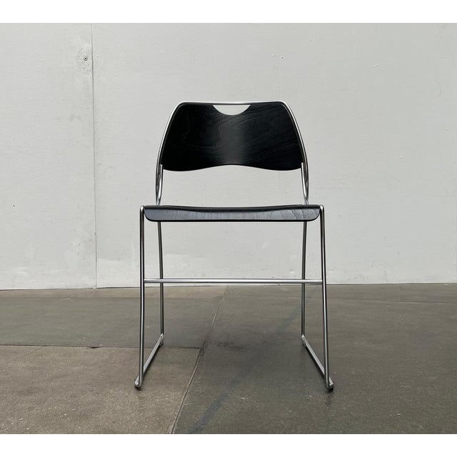 Wood Set of Postmodern Minimalist Stacking Chairs, 1980s For Sale - Image 7 of 18