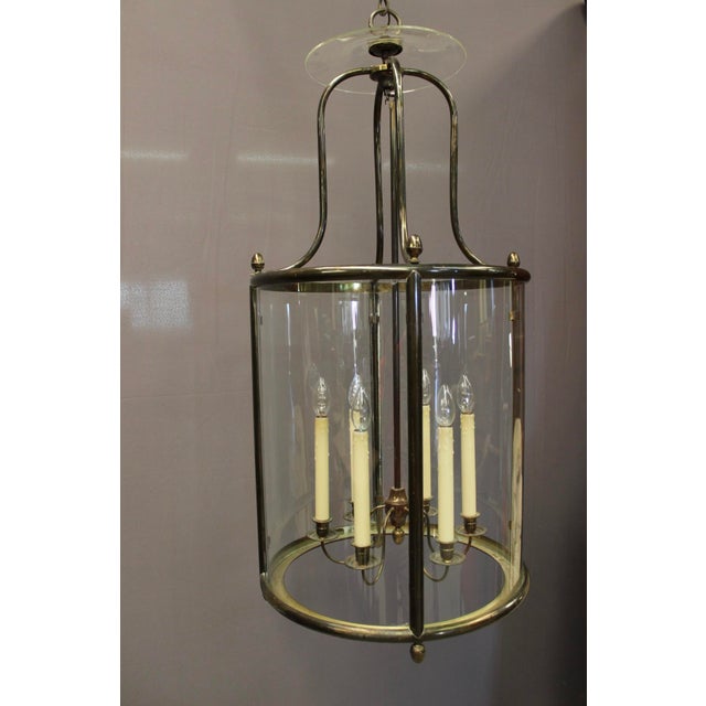 20th Century Six-Light Brass Lantern, 1950s For Sale - Image 9 of 14