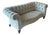 Anthropologie Chesterfield Sofa by Vanguard Furniture – Blue-Green “Mist” Tufted Sofa For Sale