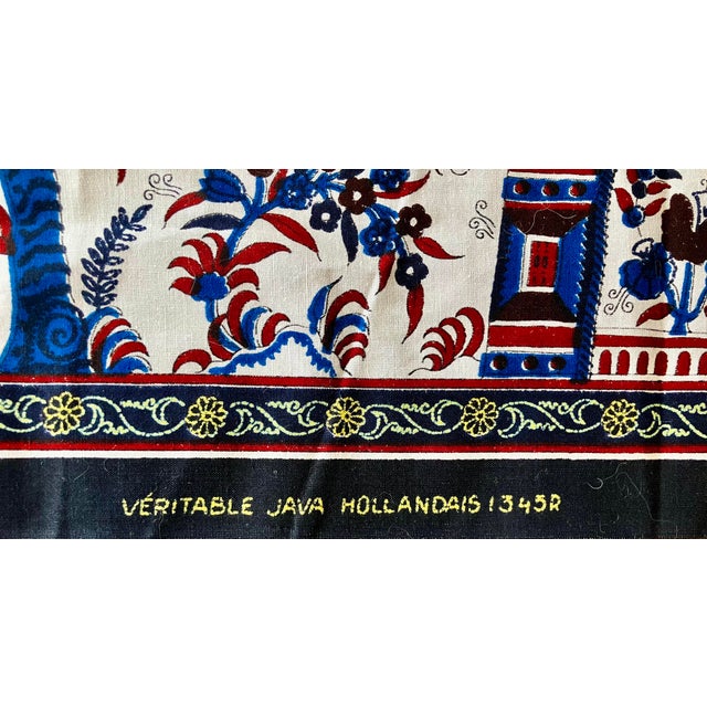 Vintage Authentic Dutch Java Fabric Chintz Wall Hanging With Intricate Animal and Floral Motifs For Sale In Milwaukee - Image 6 of 9
