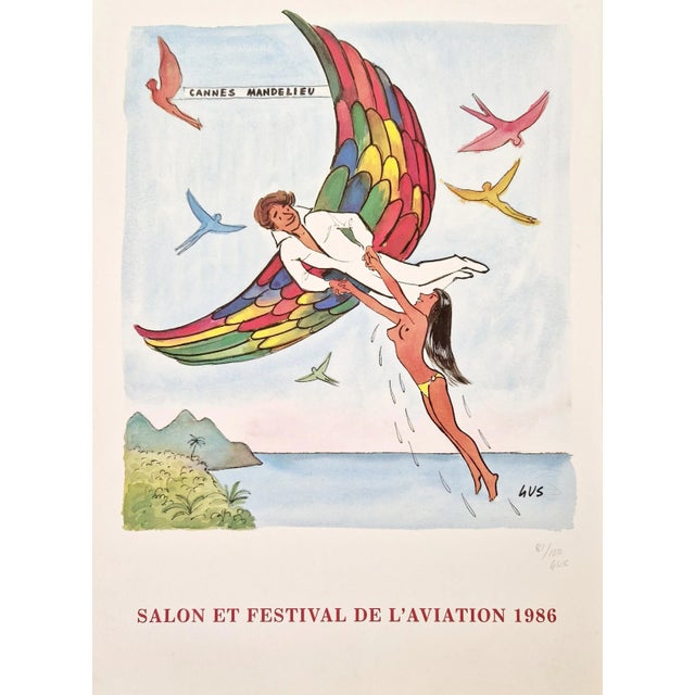 GUS - Aviation Show and Festival 1986 Original poster lithographed on paper Signed in pencil and numbered 81/100 Very good...