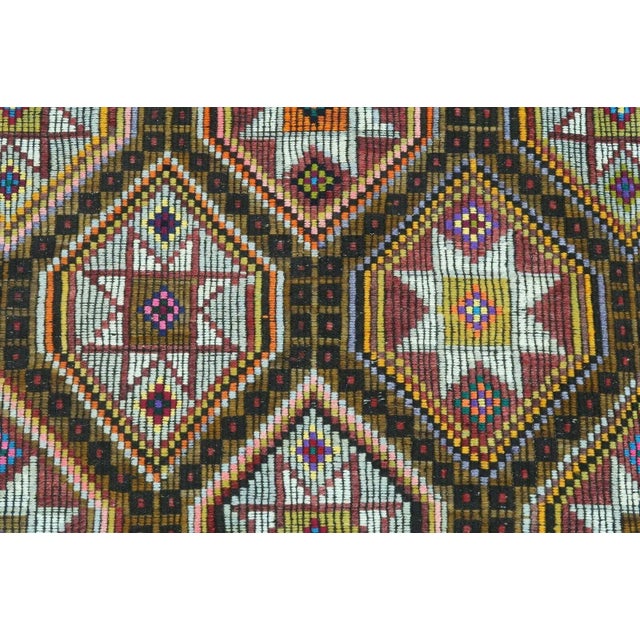 Star Designed Vintage Turkish Area Rug - 81"x140" For Sale - Image 9 of 13