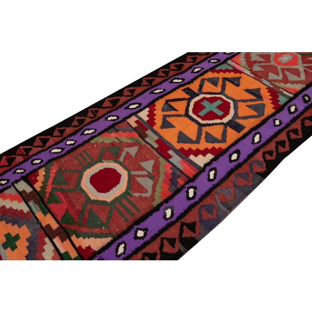 Mid-20th Century Vintage Kilim Runner Rug 3' 4" X 10' 7''. For Sale - Image 10 of 13