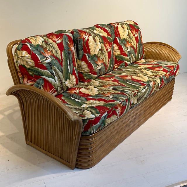 Mid Century Modern Tiki Hawaiian Rattan Sofa by King's Rattan Chairish