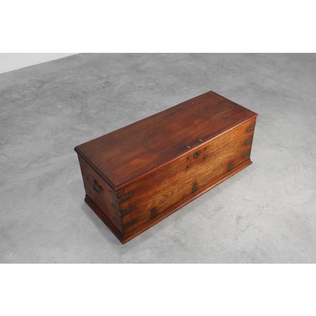 Antique 19th Century Dutch Teak Blanket Chest, Netherlands For Sale - Image 15 of 16
