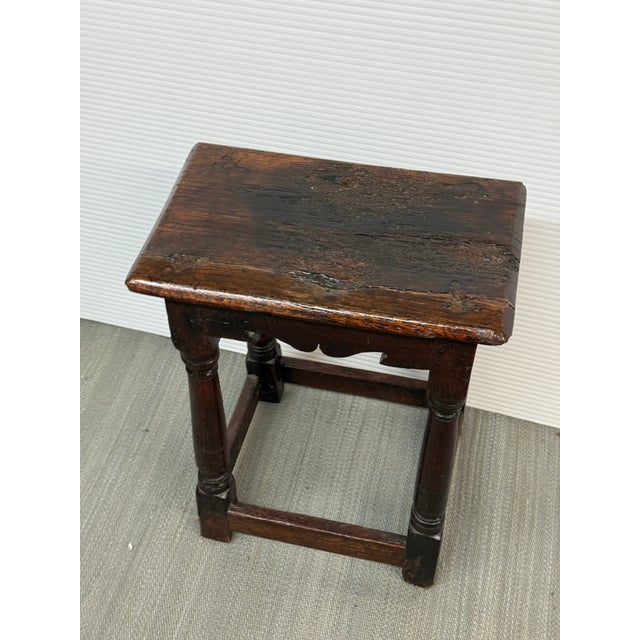 18th Century 18th Century Antique English Oak Joint Stool For Sale - Image 5 of 11