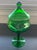 Green 1960s Mid-Century Modern Pedestal Empoli Green Glass Lidded Candy Dish For Sale - Image 8 of 9