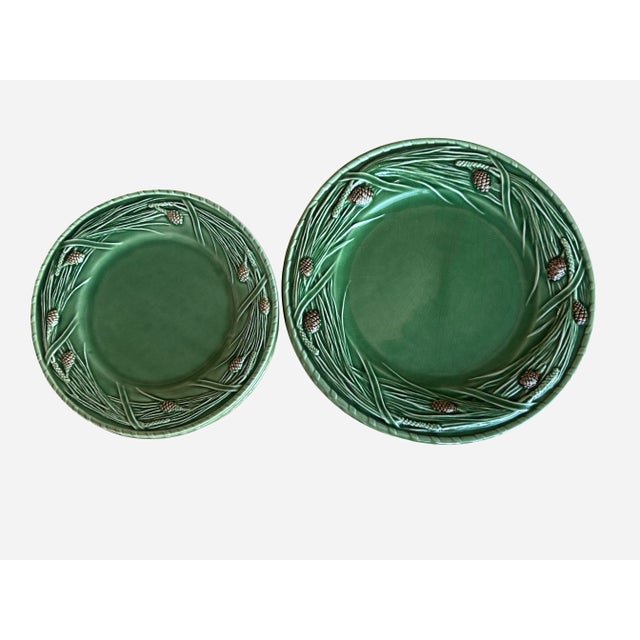 Bordallo Pinheiro Pinecone Winter Christmas Plates For Sale - Image 10 of 10