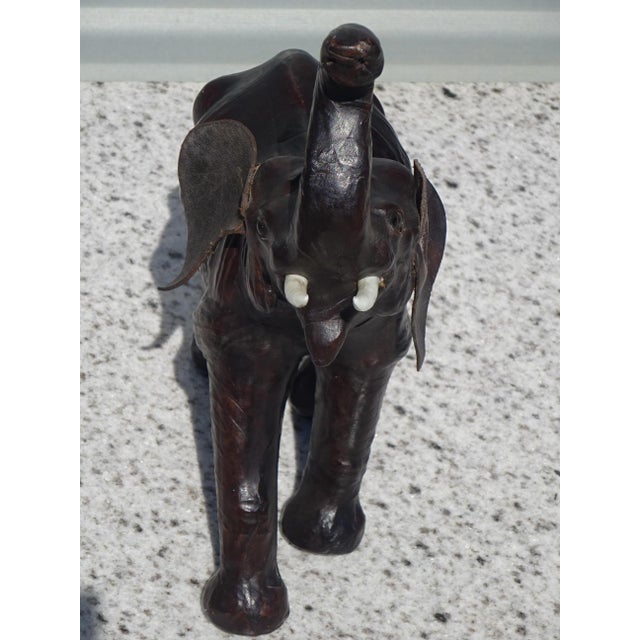 Asian Leather Elephant Figurine, 1960s For Sale - Image 4 of 15