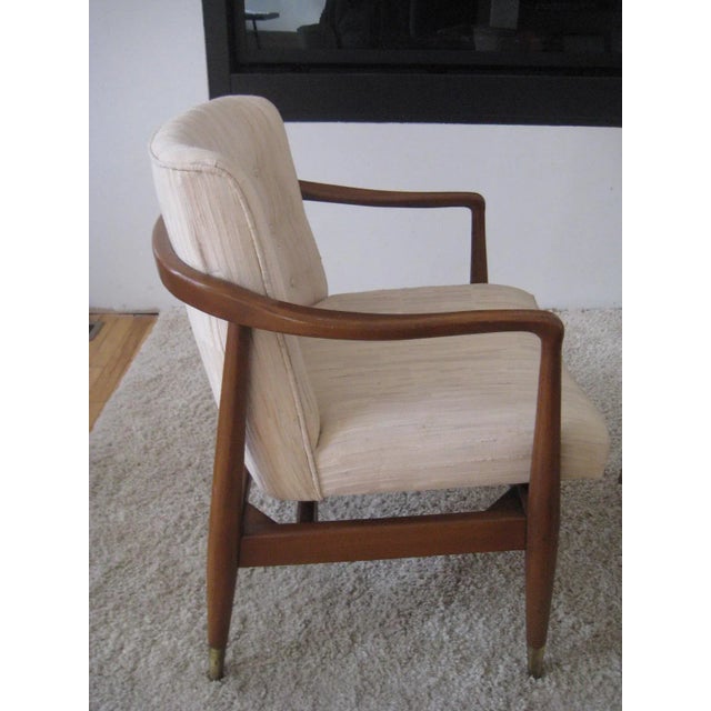 Mid-Century Walnut Sculptural Arm Chairs - A Pair 1960s For Sale - Image 4 of 13