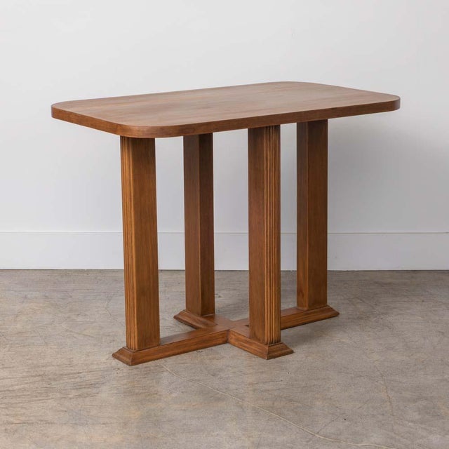 1950s French Fluted Wood Side Table For Sale - Image 4 of 11