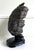 19th Century Chinese Antique Black and White Lingbi Scholar Stone on Display Stand For Sale - Image 11 of 12