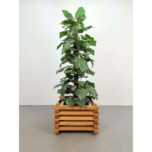 1970s Large Vintage Pine and Earthware Planter, Denmark, 1970 For Sale - Image 5 of 8