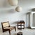 White Large Round Japanese-Style Rattan and Natural Linen Pendant Light, 1980s For Sale - Image 8 of 18