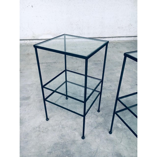 Minimalist 3-Tier High Side Tables, Belgium, 1960s, Set of 2 For Sale - Image 9 of 18
