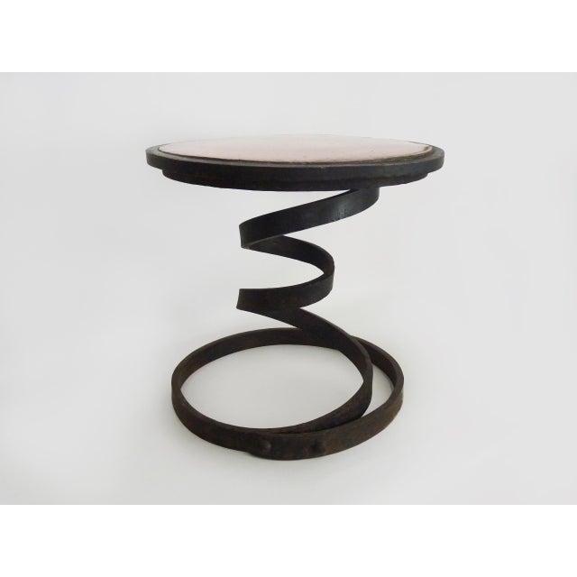 1950s Vintage Coffee Table with Industrial Spring and Copper Top, 1950s For Sale - Image 5 of 9