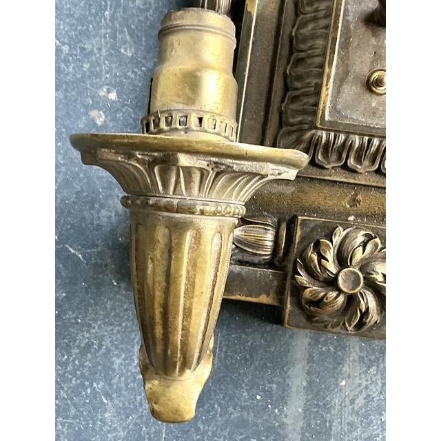 Vintage Boho Empire Bronze Wall Light Sconce For Sale - Image 9 of 10