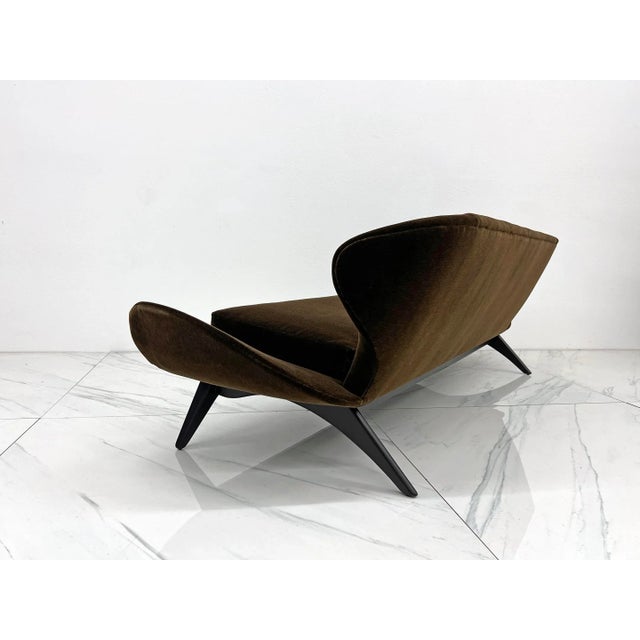 Wood Luigi Tiengo No. 500-13 Sofa in Chocolate Mohair for Cimon Montréal, 1960's For Sale - Image 7 of 12