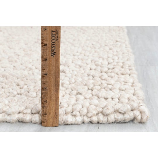 Chunky Wool Felted Nordic Flatweave Rug in Ivory and Cream, 6x9 Ft. For Sale - Image 6 of 12